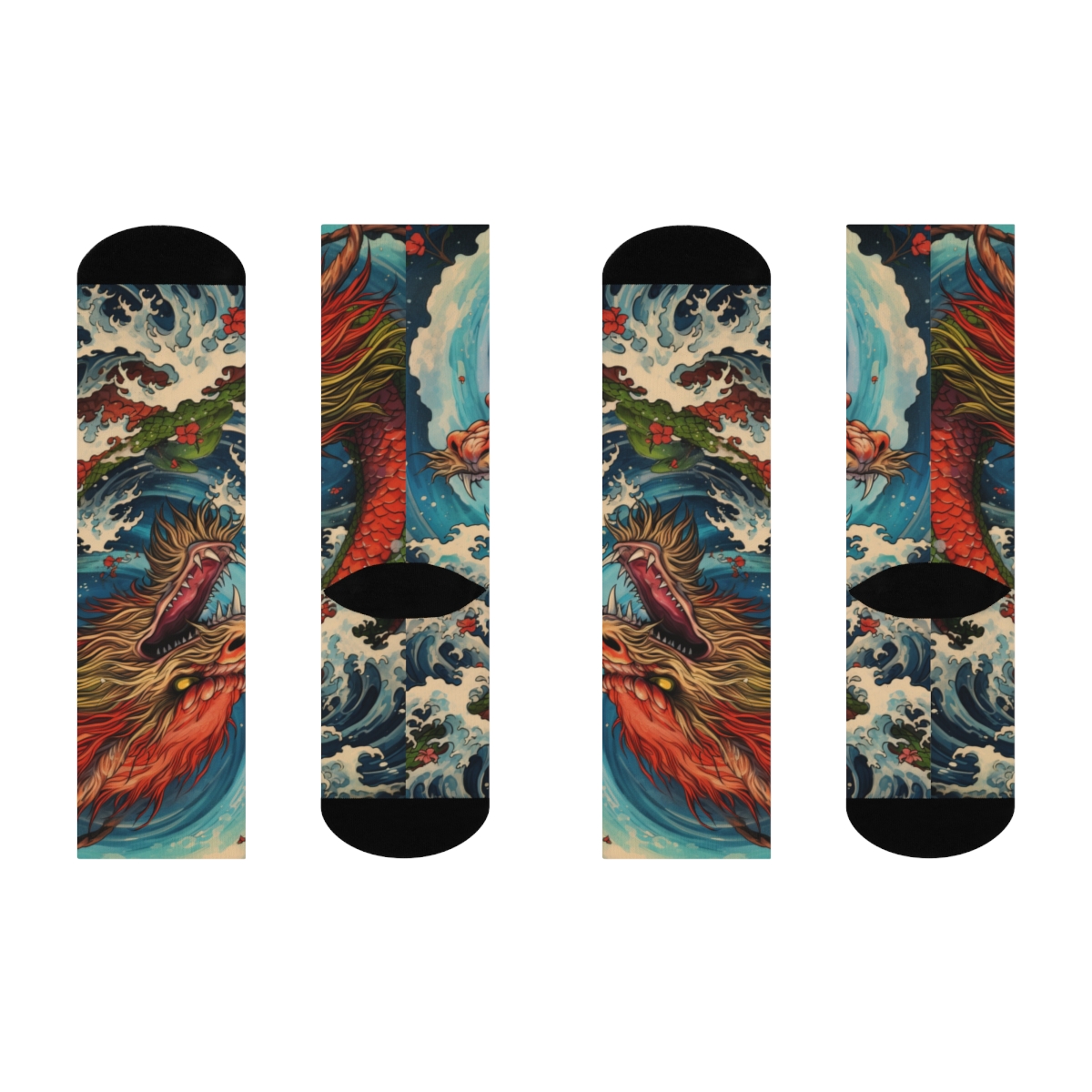 Water Dragon Cushioned Crew Socks - Image 3
