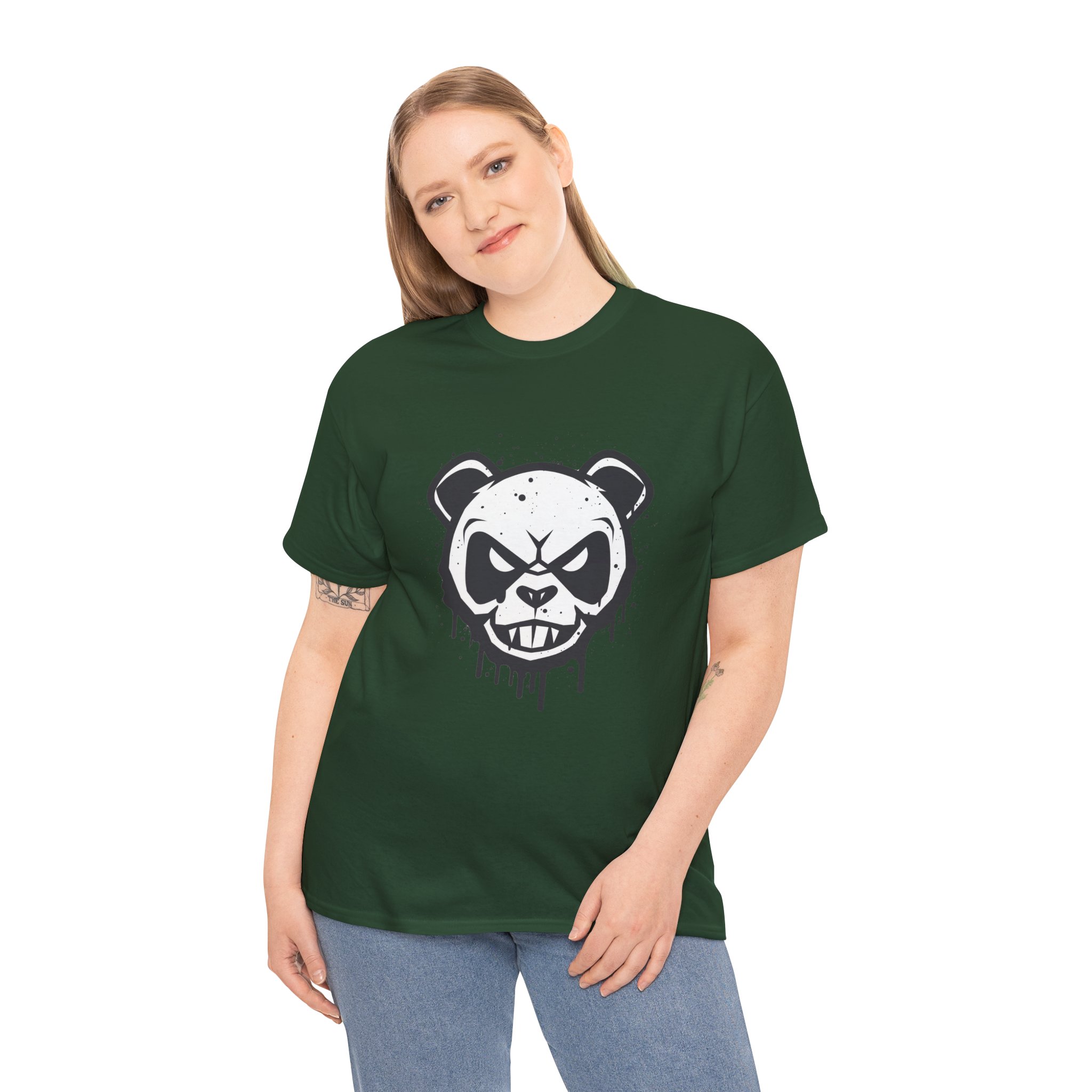 Angry Panda Unisex Heavy Cotton Tee - Image 32