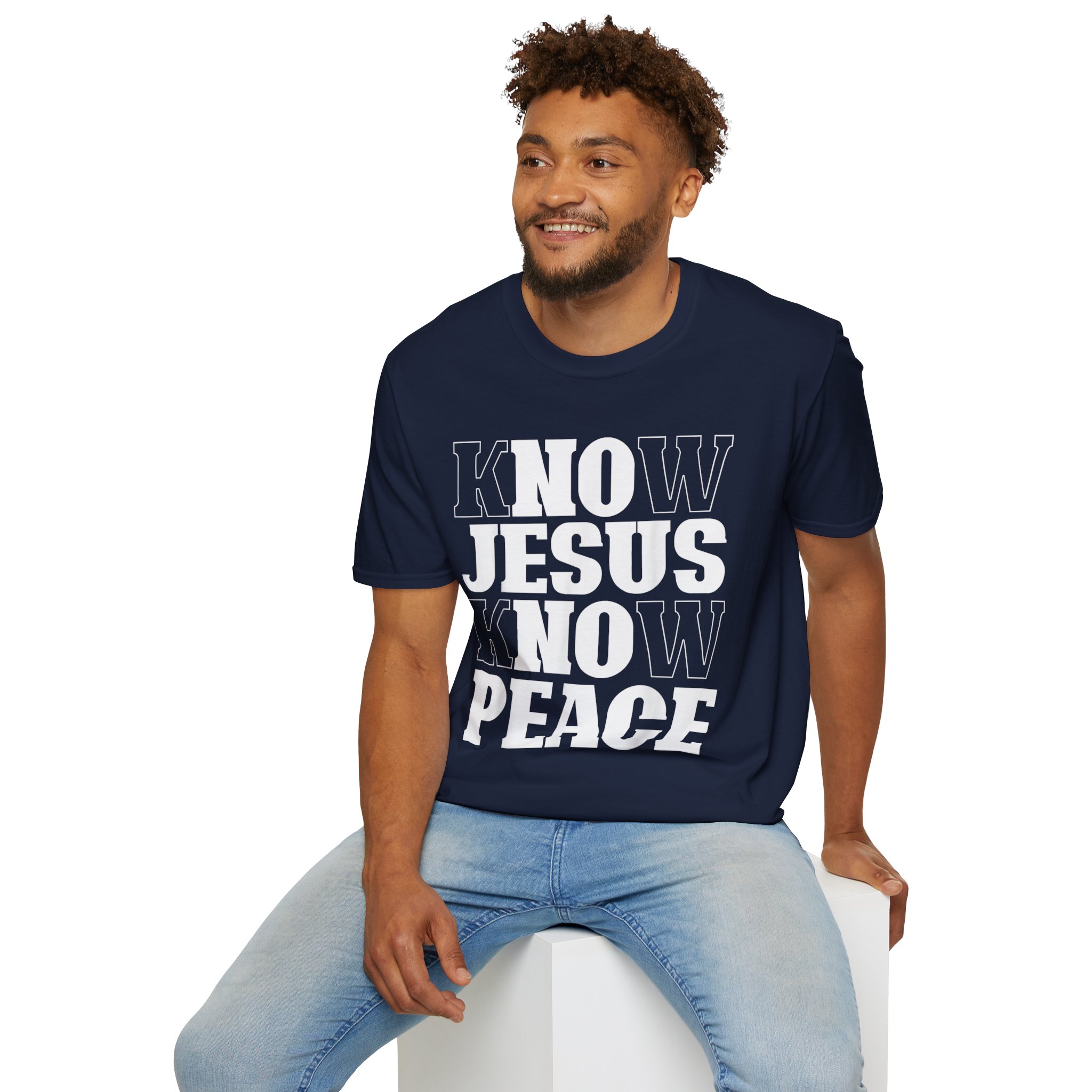 Unisex Softstyle T-Shirt with 'Know Jesus Know Peace' Design Inspirational Faith Tee - Image 24