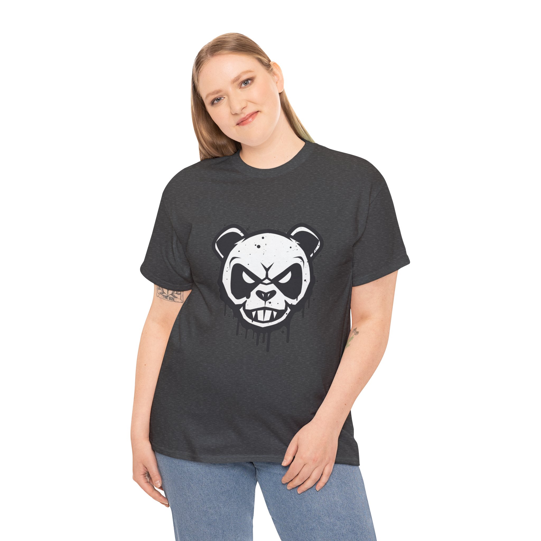 Angry Panda Unisex Heavy Cotton Tee - Image 40