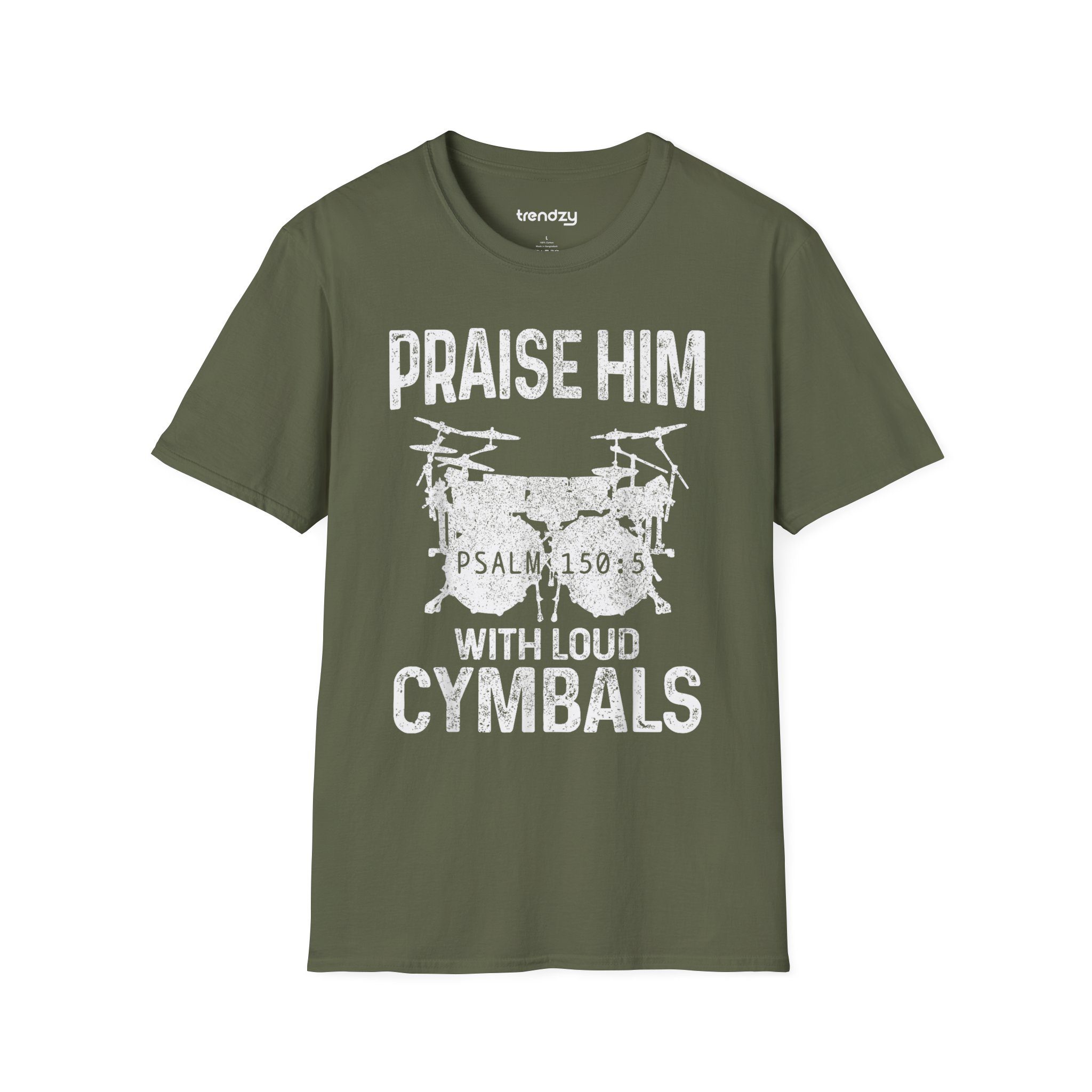 Praise Him Drummer T-Shirt, Unisex Music Shirt, Christian Apparel, Gift for Musicians, Drum Lover Tee, Bible Verse Shirt - Image 3
