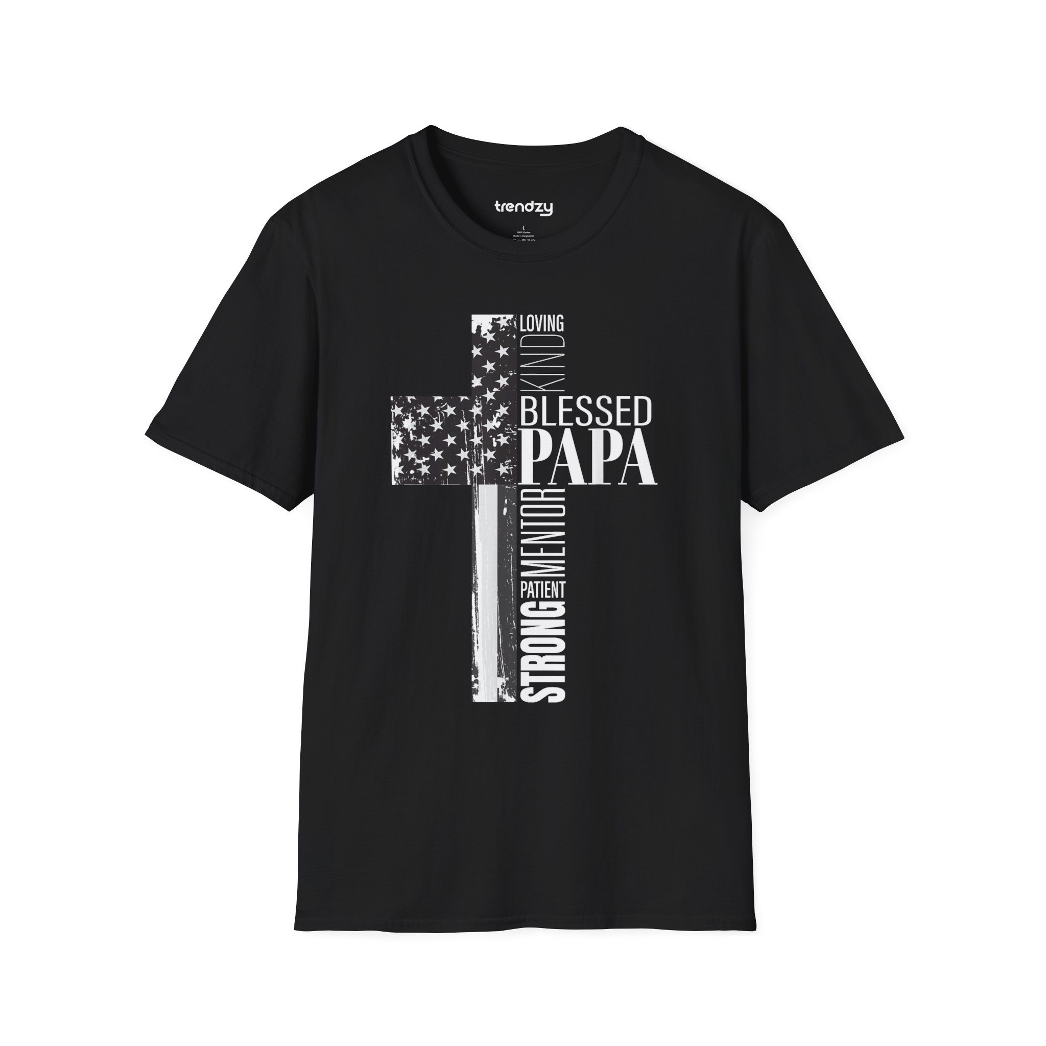 Blessed Papa Unisex T-Shirt, Patriotic Gift for Dads, Christian Apparel, Father's Day, Family Reunion, Softstyle Tee