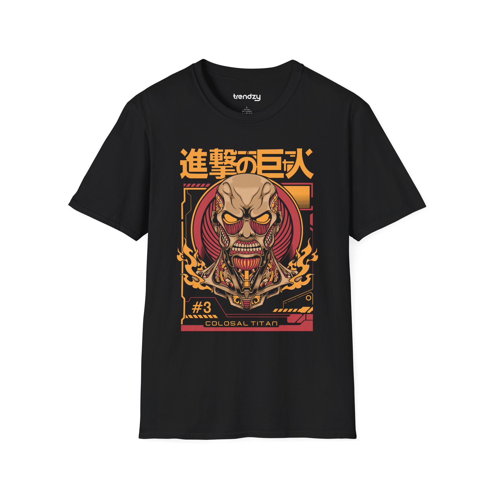Attack on Titan Graphic Tee for Anime Fans, Unisex T-Shirt, Colossal Titan Art, Gift for Geeks, Casual Wear, Comic Convention Fashion