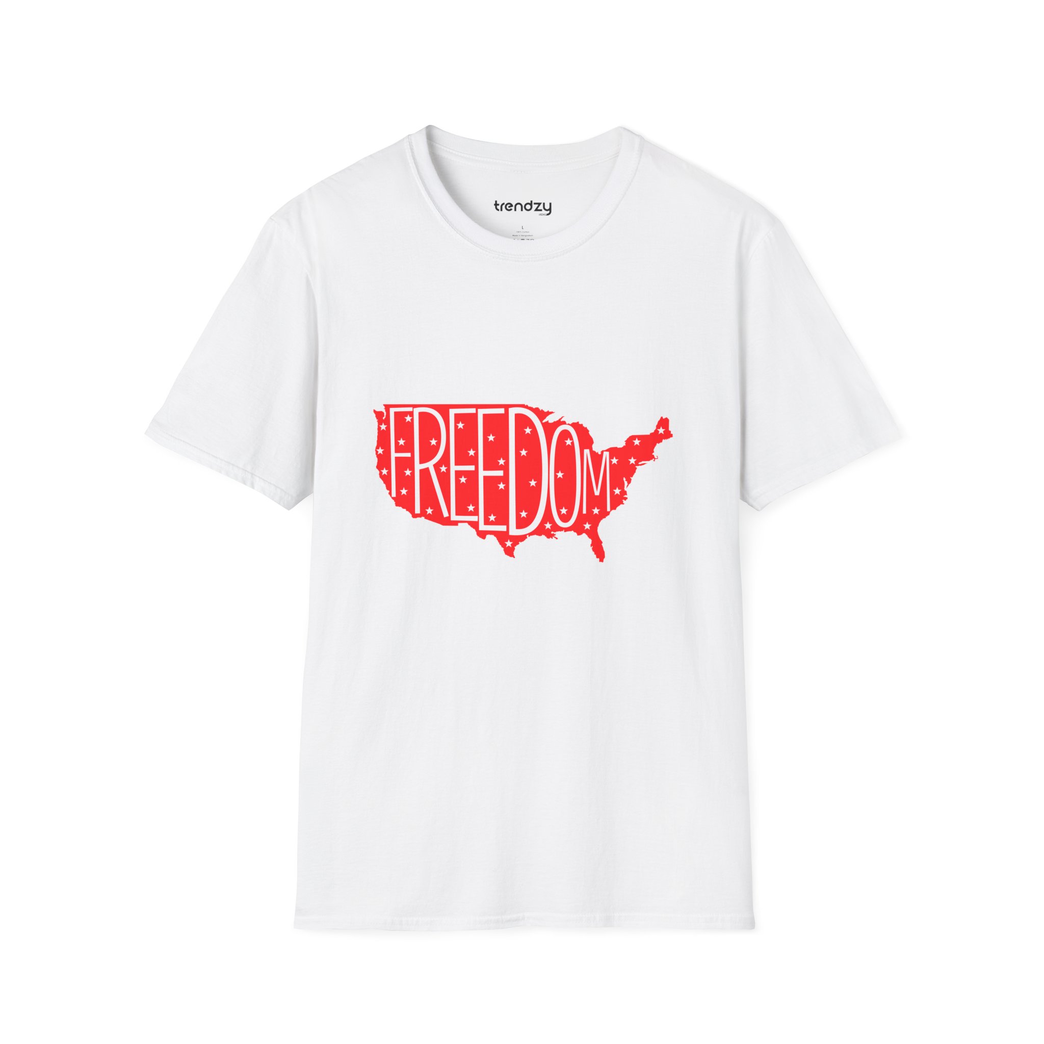 Freedom USA Unisex Softstyle T-Shirt - Casual Tee for Independence Day, Patriotic Gift, Relaxed Fit, Stylish Everyday Wear - Image 6