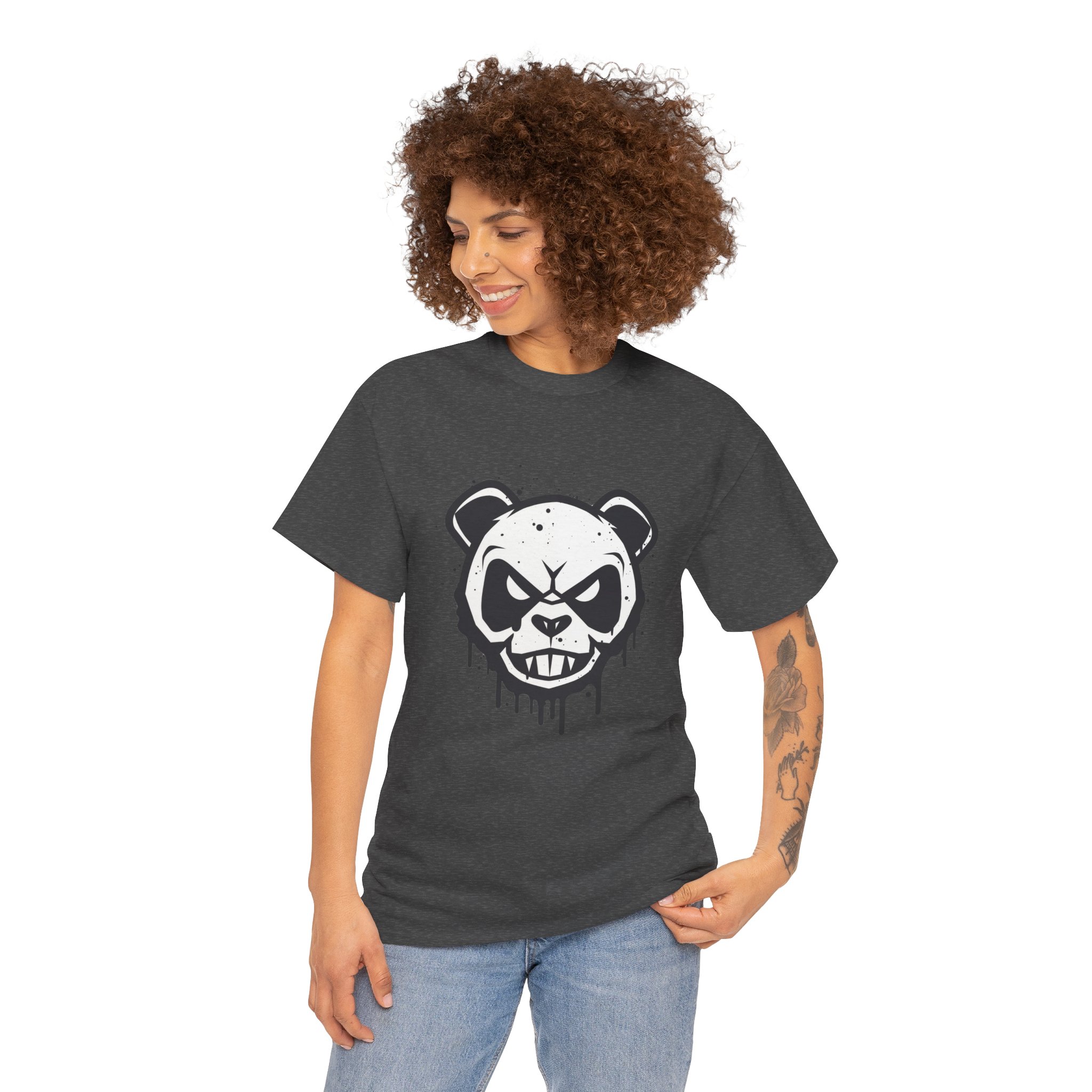 Angry Panda Unisex Heavy Cotton Tee - Image 39