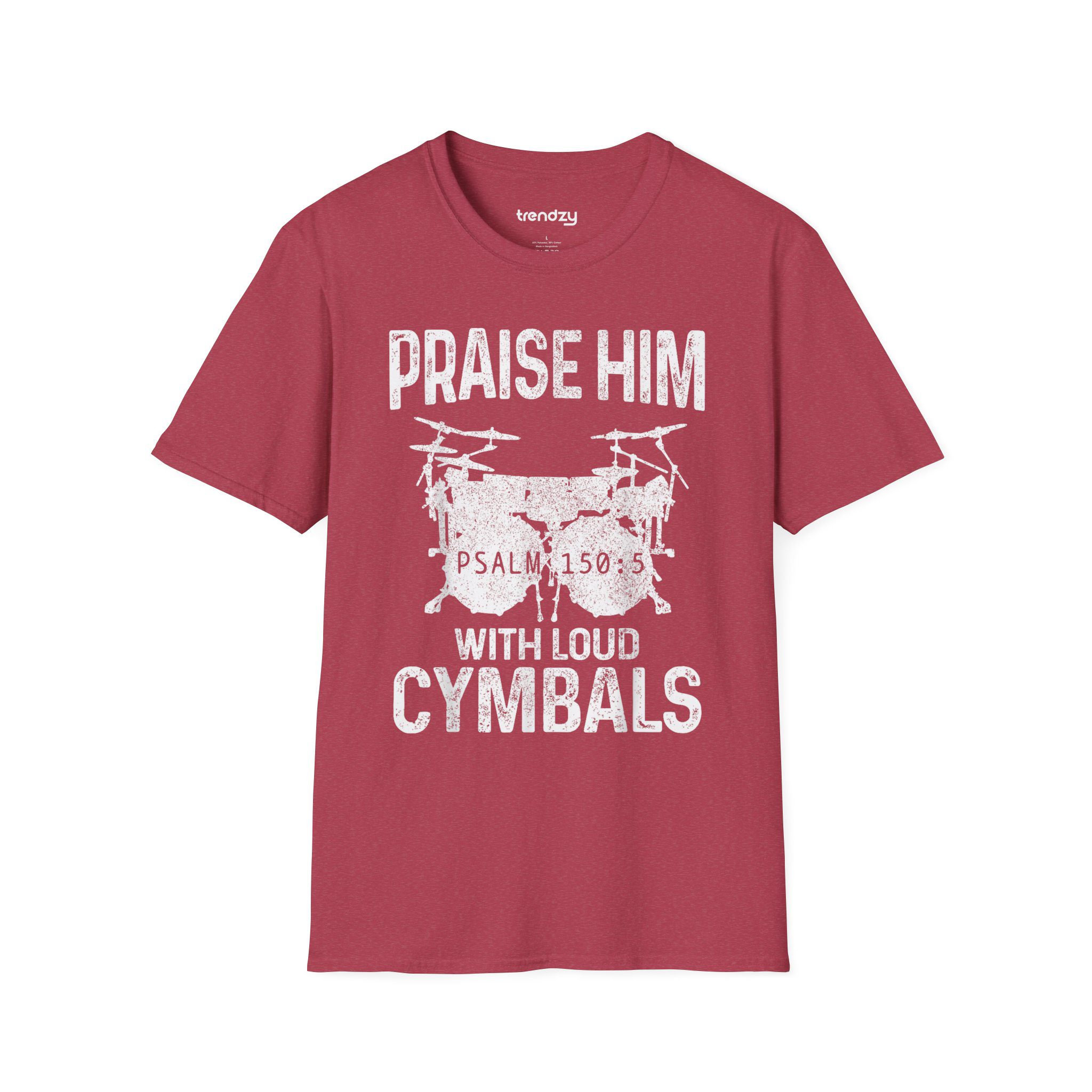 Praise Him Drummer T-Shirt, Unisex Music Shirt, Christian Apparel, Gift for Musicians, Drum Lover Tee, Bible Verse Shirt - Image 4
