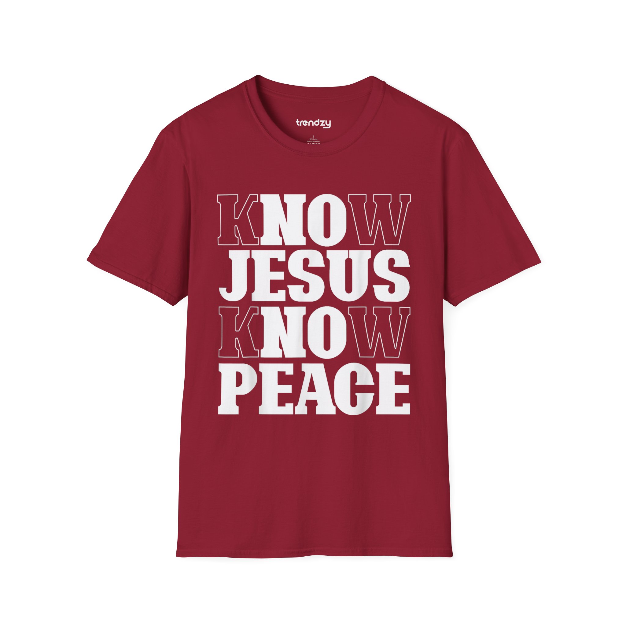 Unisex Softstyle T-Shirt with 'Know Jesus Know Peace' Design Inspirational Faith Tee - Image 29