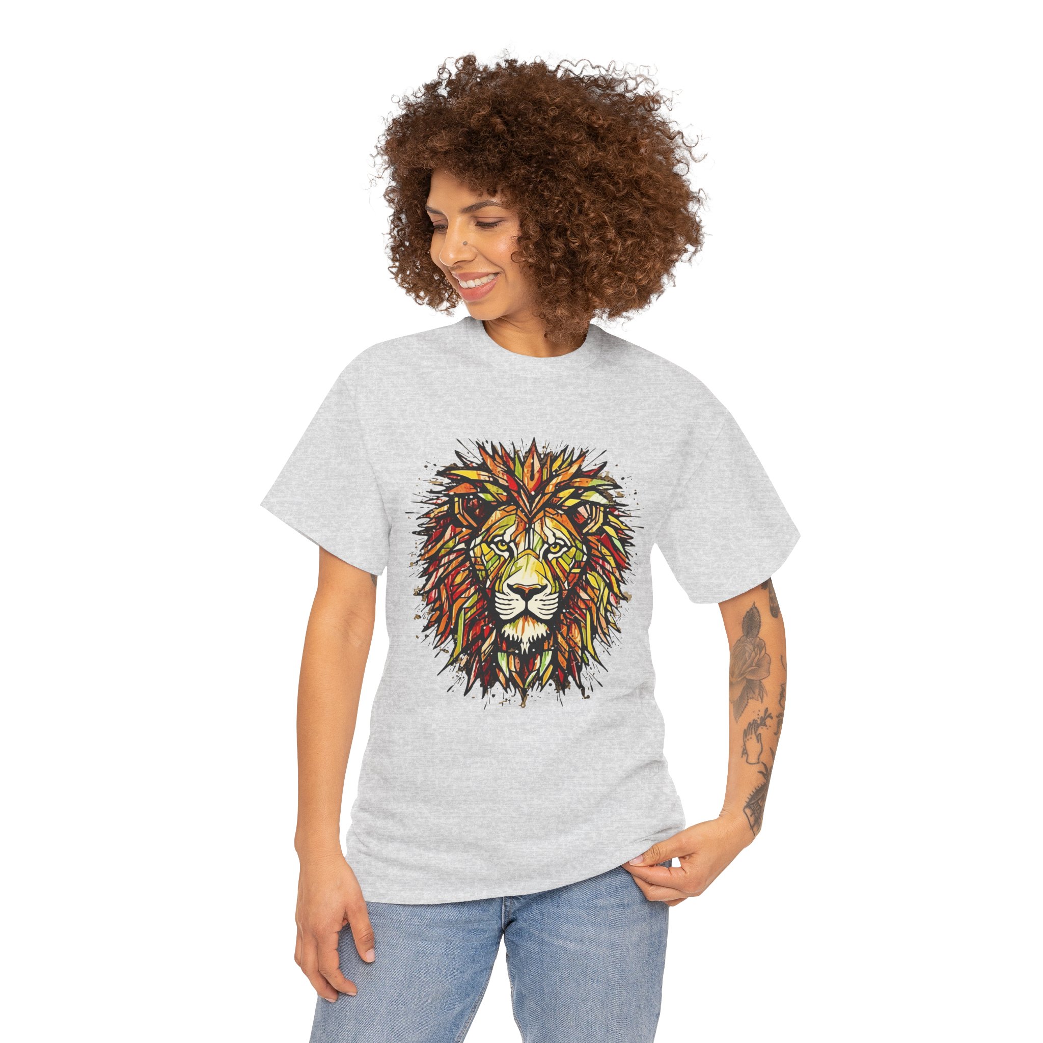 Lion Unisex Heavy Cotton Tee - Image 9