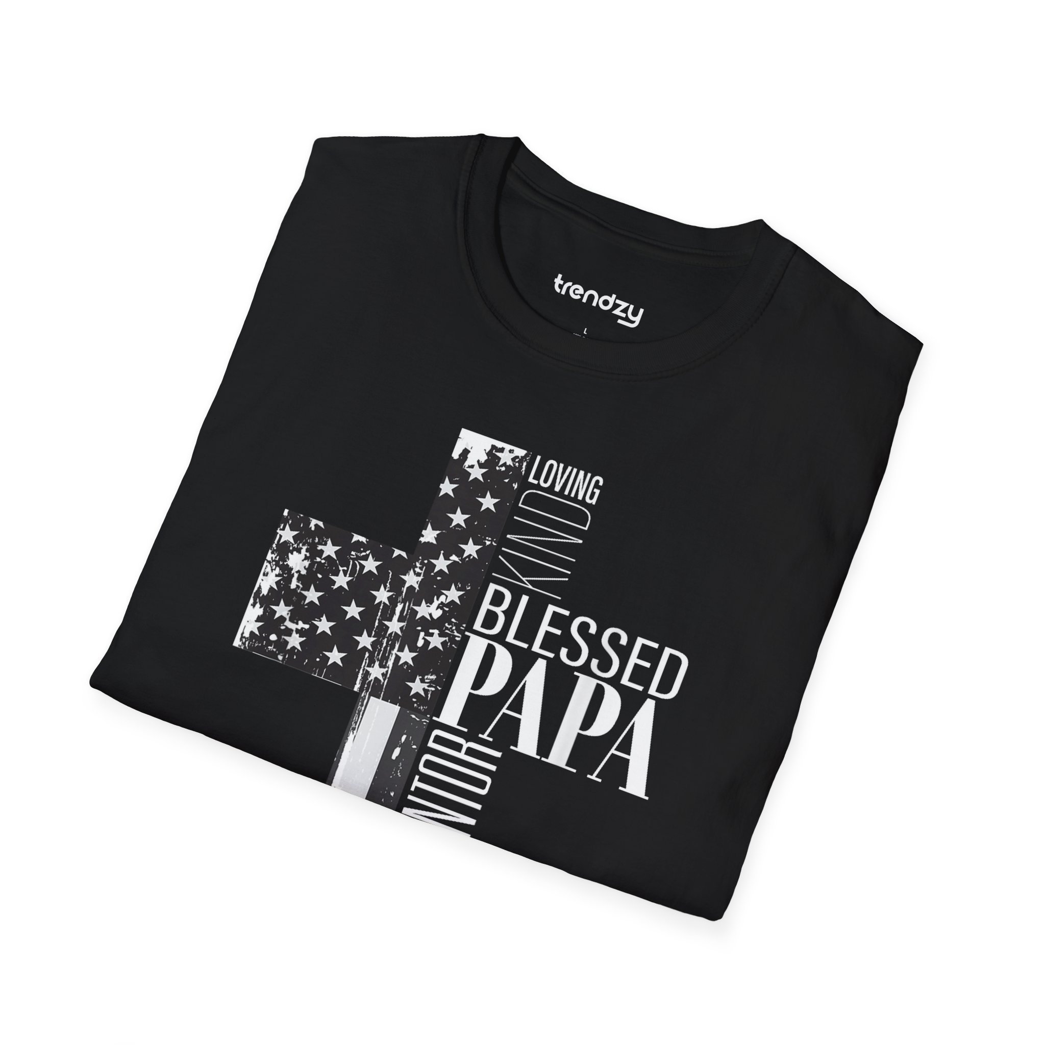 Blessed Papa Unisex T-Shirt, Patriotic Gift for Dads, Christian Apparel, Father's Day, Family Reunion, Softstyle Tee - Image 2