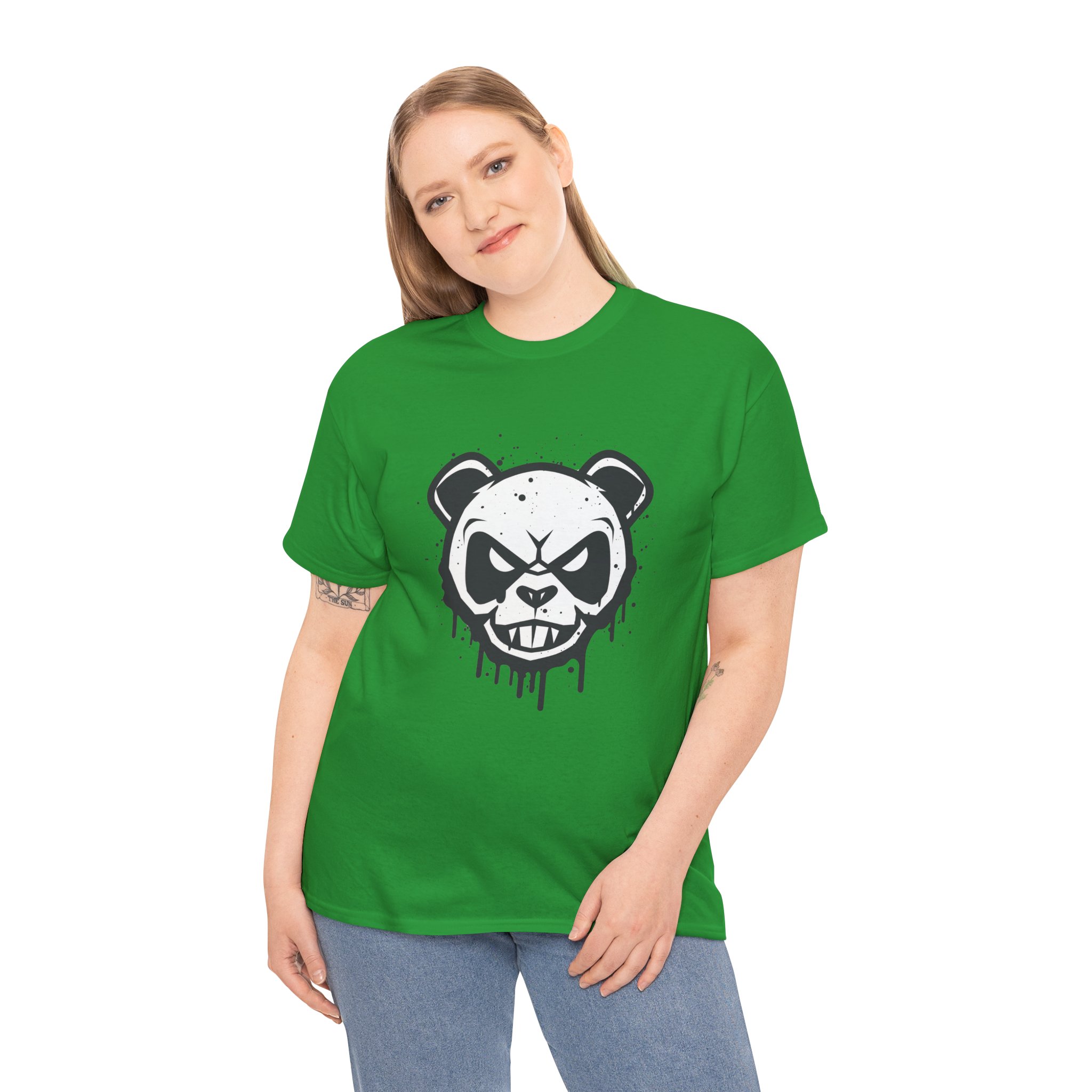 Angry Panda Unisex Heavy Cotton Tee - Image 36