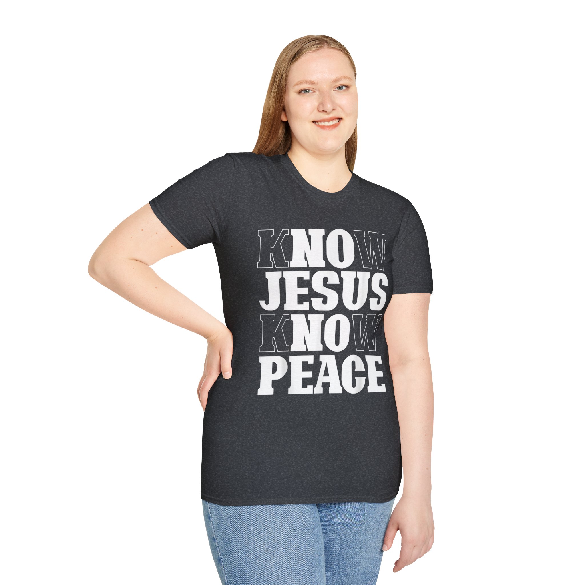 Unisex Softstyle T-Shirt with 'Know Jesus Know Peace' Design Inspirational Faith Tee - Image 19