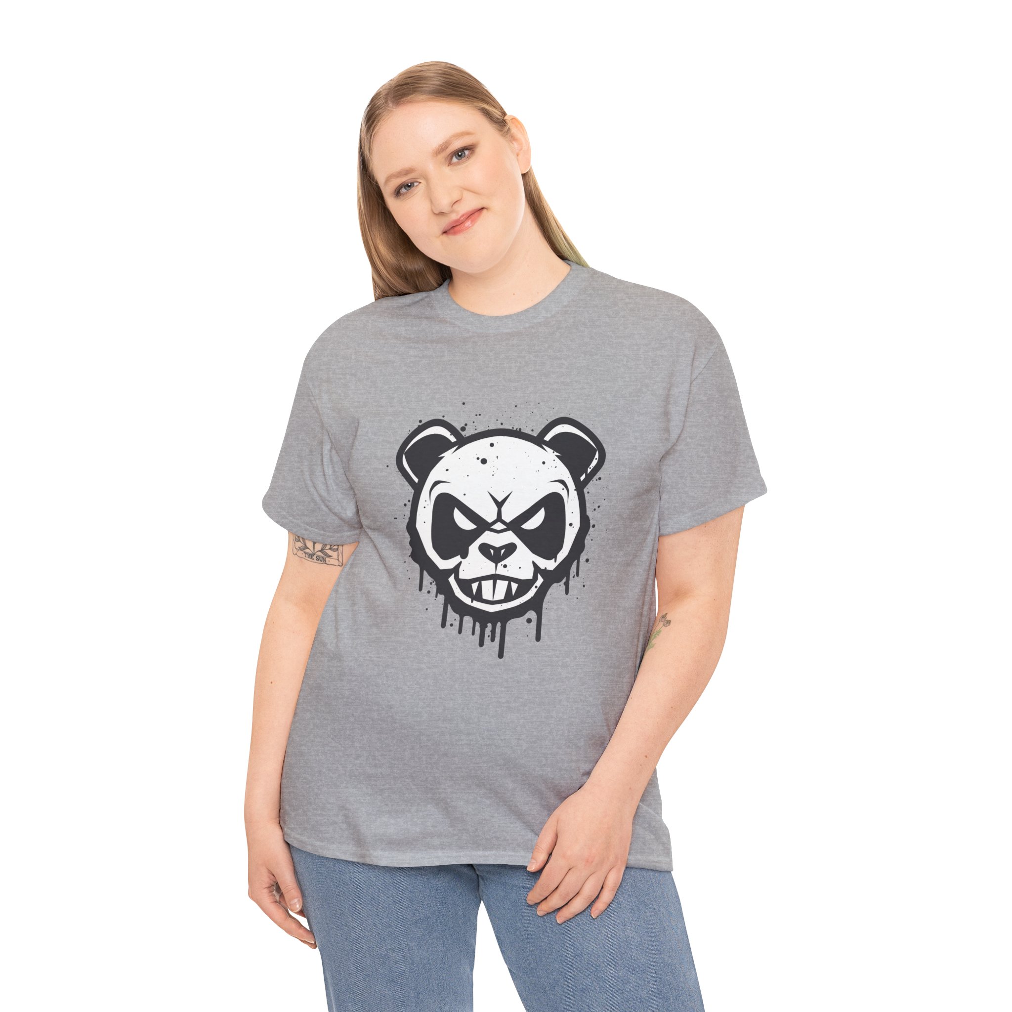 Angry Panda Unisex Heavy Cotton Tee - Image 16