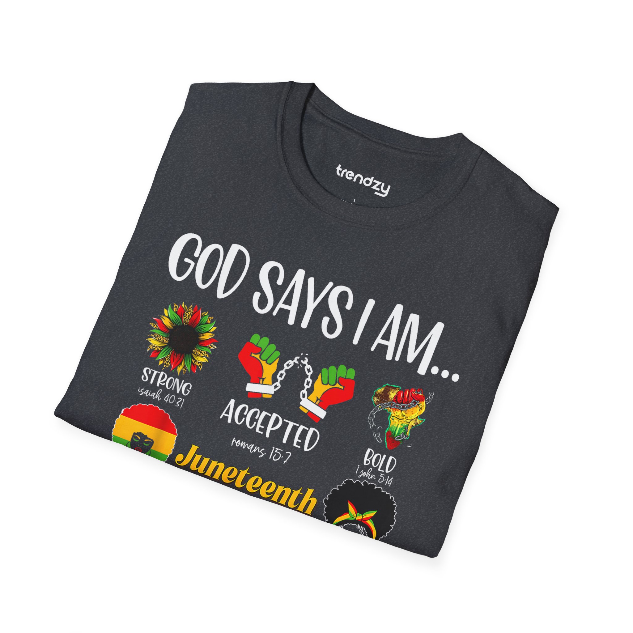 Thankful T-Shirt | Unisex Juneteenth Tee | Black Softstyle Fashion | Celebrate Freedom & Acceptance | Comfortable Everyday Wear - Image 4