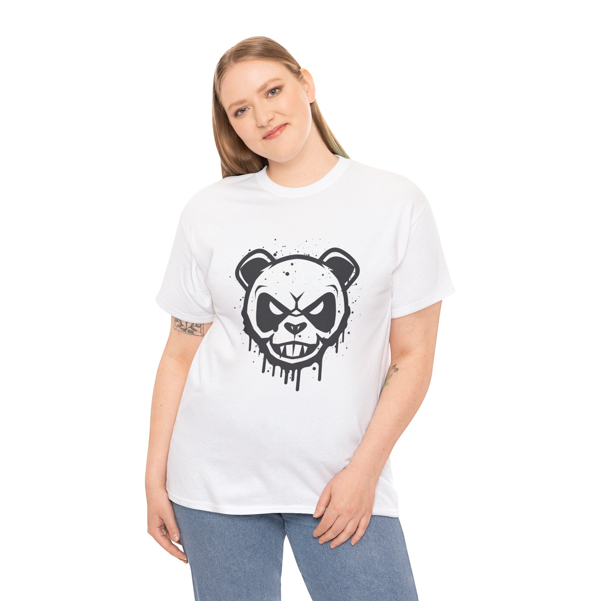 Angry Panda Unisex Heavy Cotton Tee - Image 4