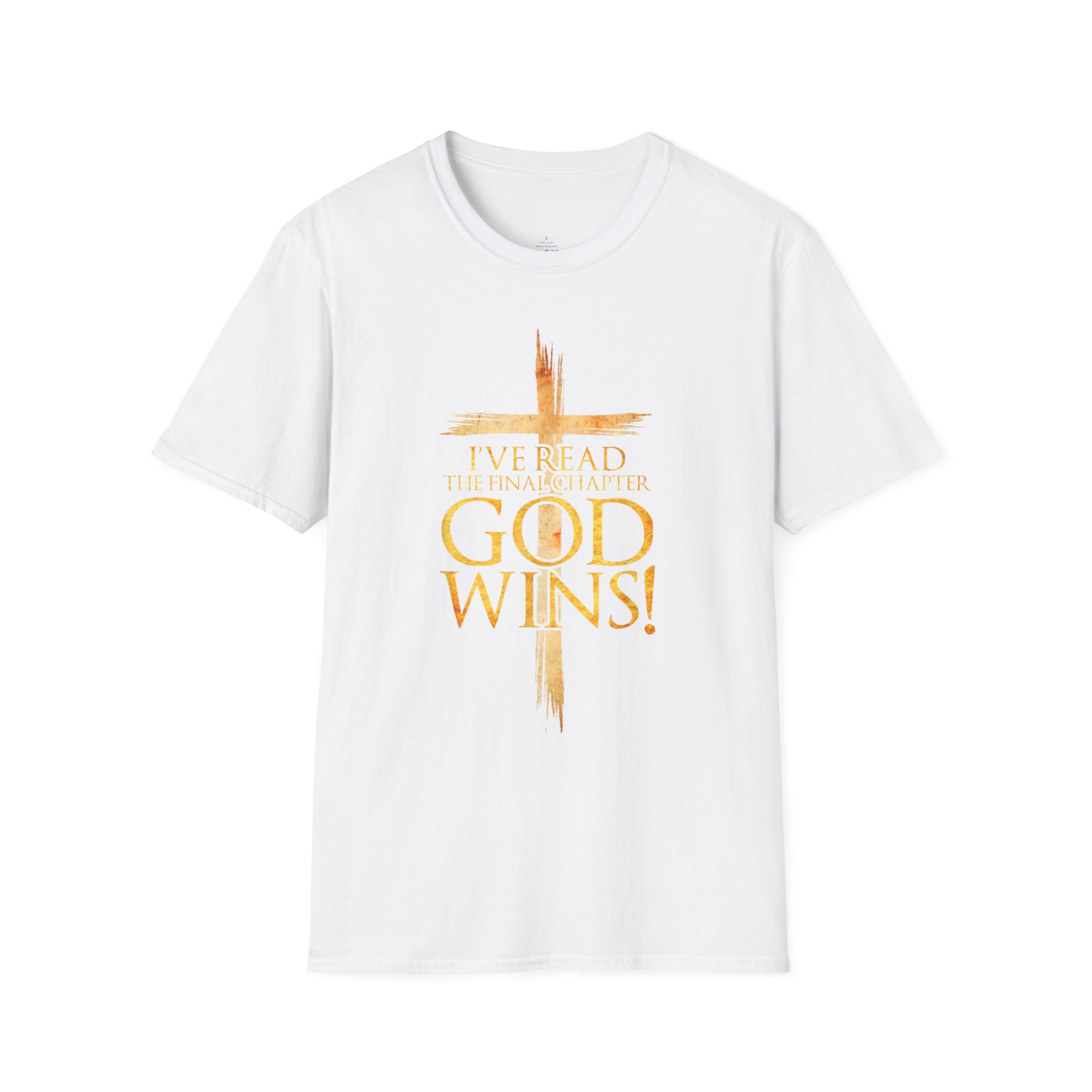 Unisex Softstyle T-Shirt with Inspirational Message – God Wins! Tee, Faith T-Shirt, Christian Apparel, Religious Gift, Hope Shirt - Image 4