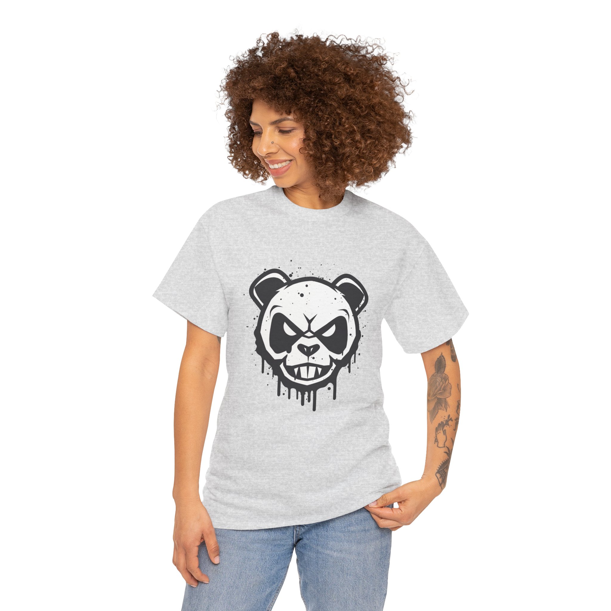 Angry Panda Unisex Heavy Cotton Tee - Image 7