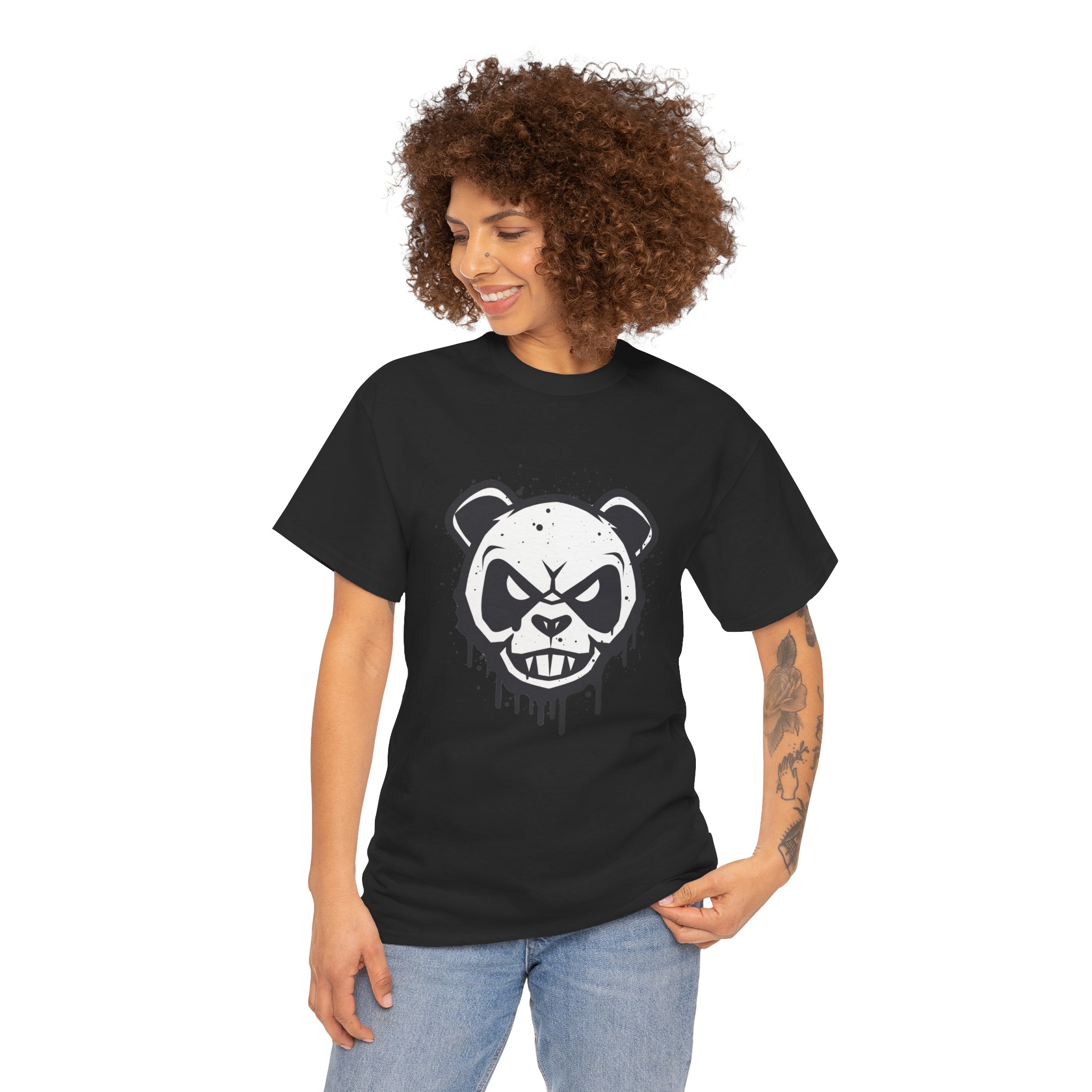 Angry Panda Unisex Heavy Cotton Tee - Image 11