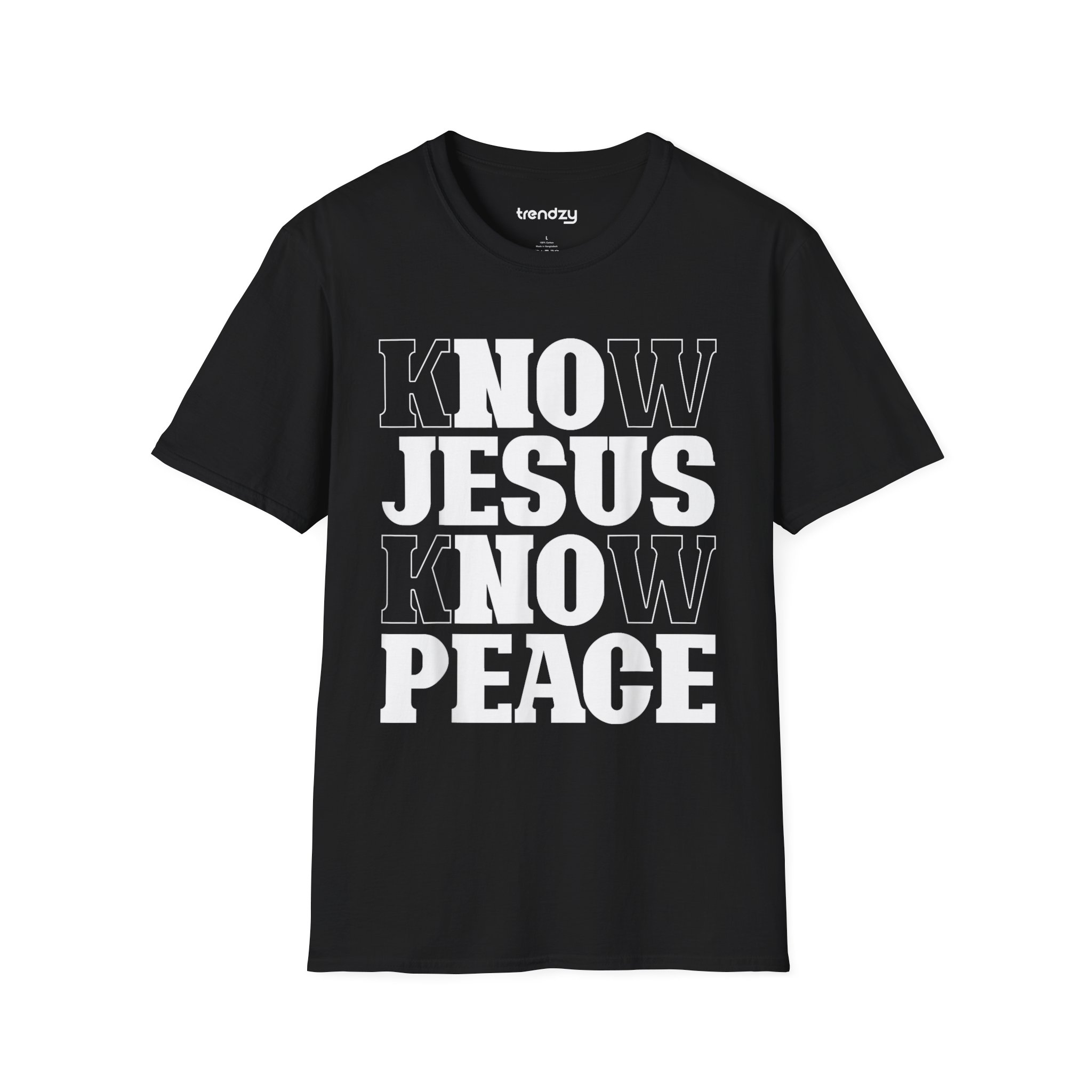 Unisex Softstyle T-Shirt with 'Know Jesus Know Peace' Design Inspirational Faith Tee - Image 9