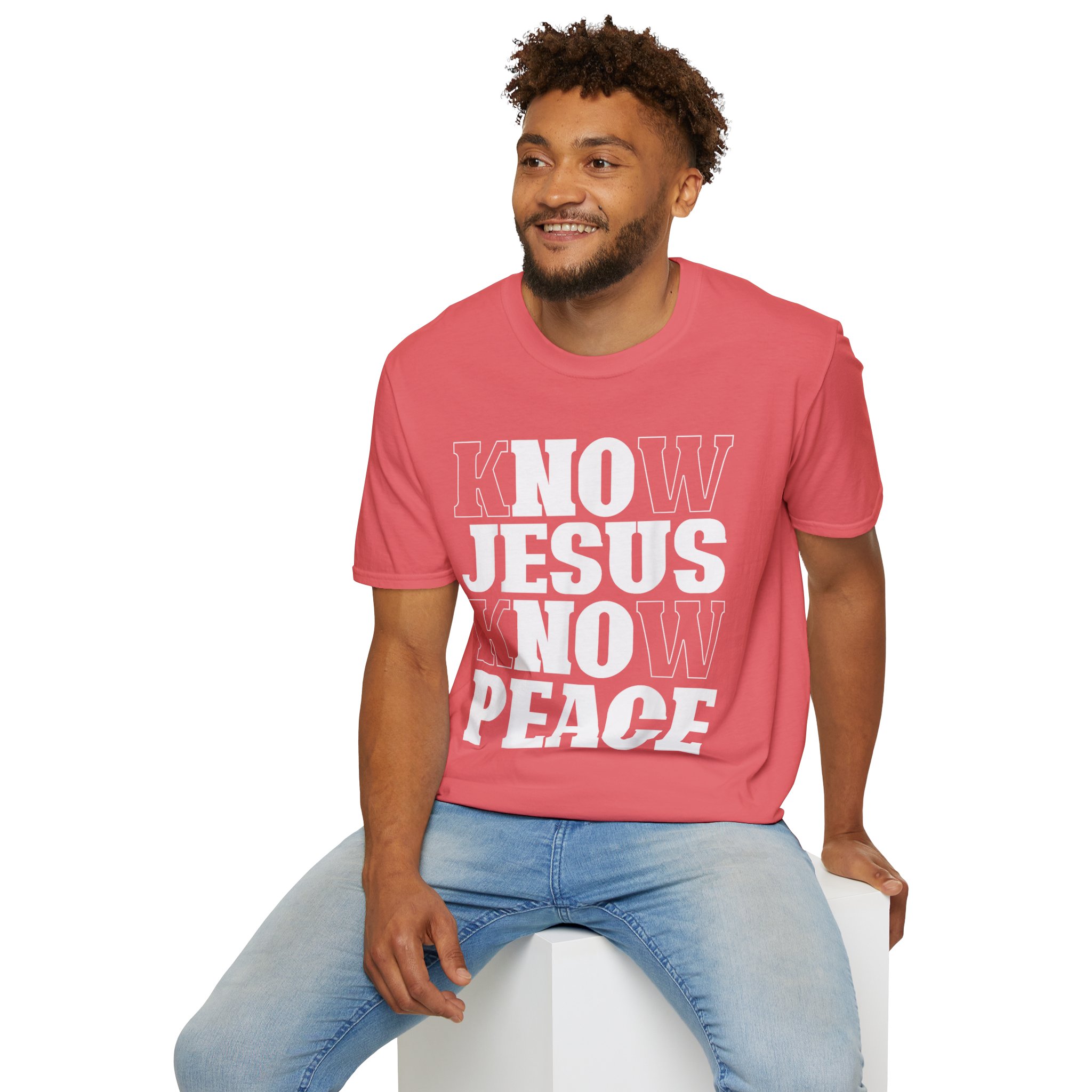 Unisex Softstyle T-Shirt with 'Know Jesus Know Peace' Design Inspirational Faith Tee - Image 8
