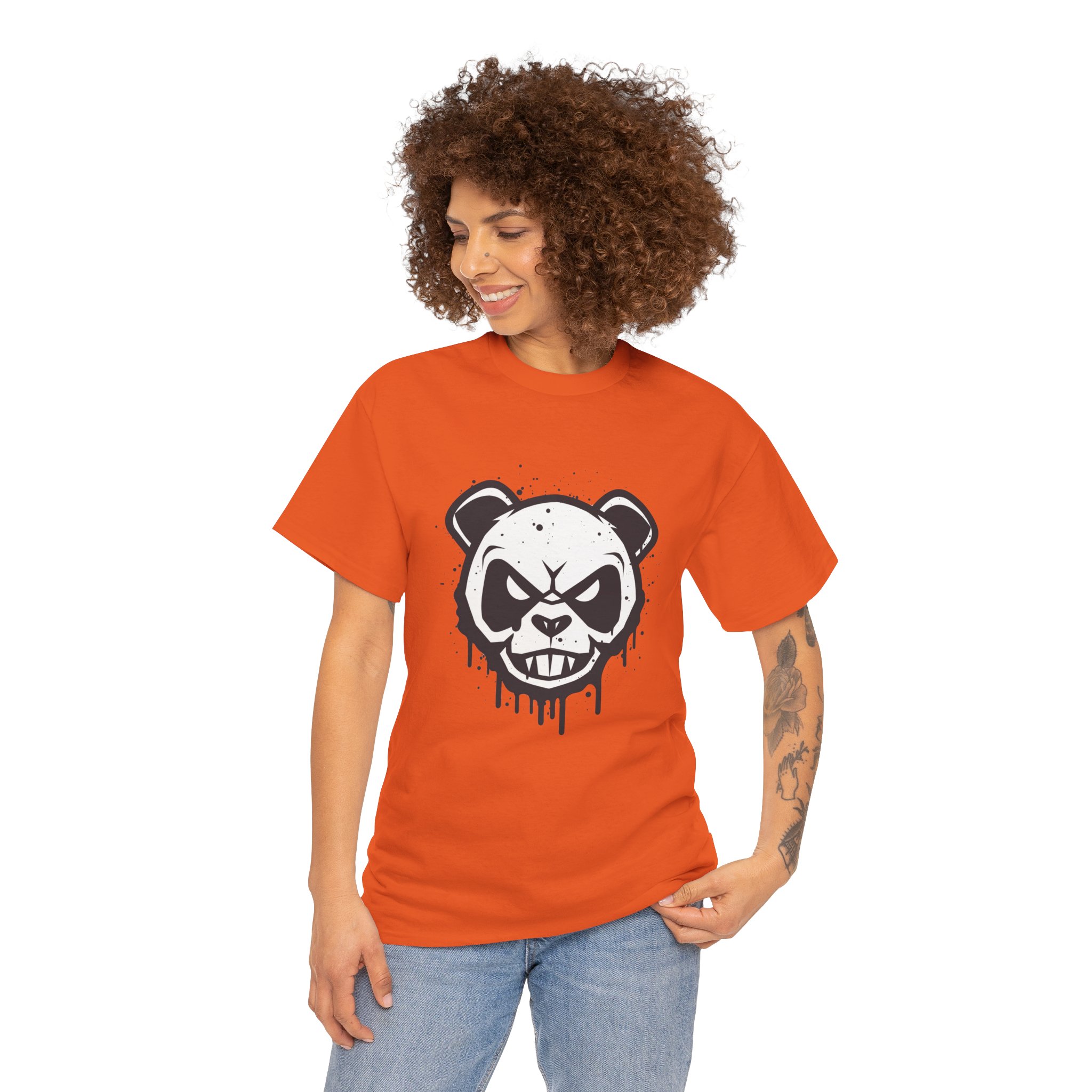 Angry Panda Unisex Heavy Cotton Tee - Image 23