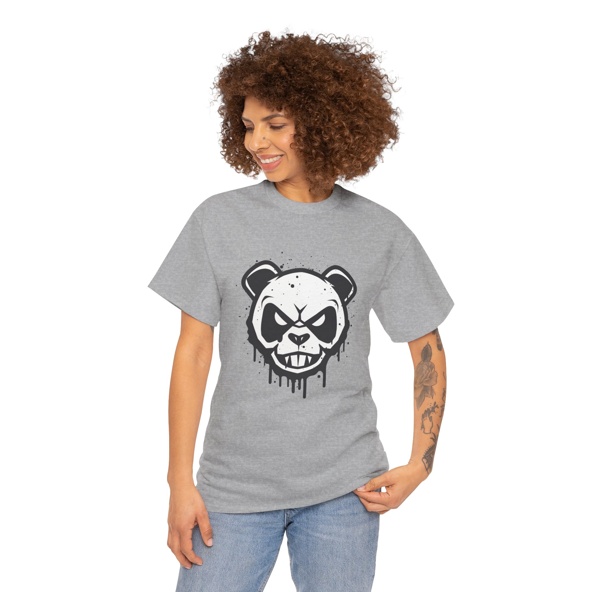 Angry Panda Unisex Heavy Cotton Tee - Image 15