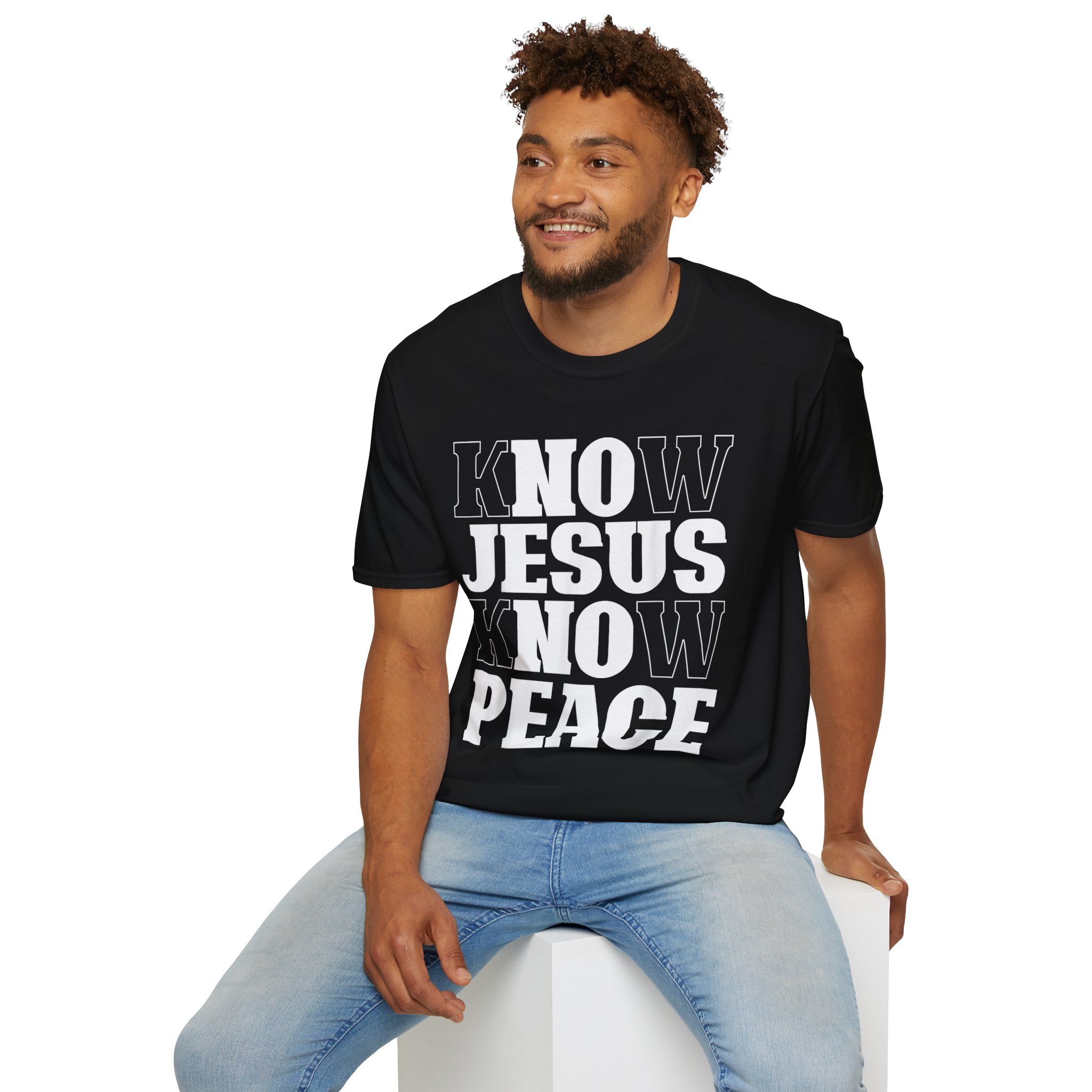 Unisex Softstyle T-Shirt with 'Know Jesus Know Peace' Design Inspirational Faith Tee - Image 12