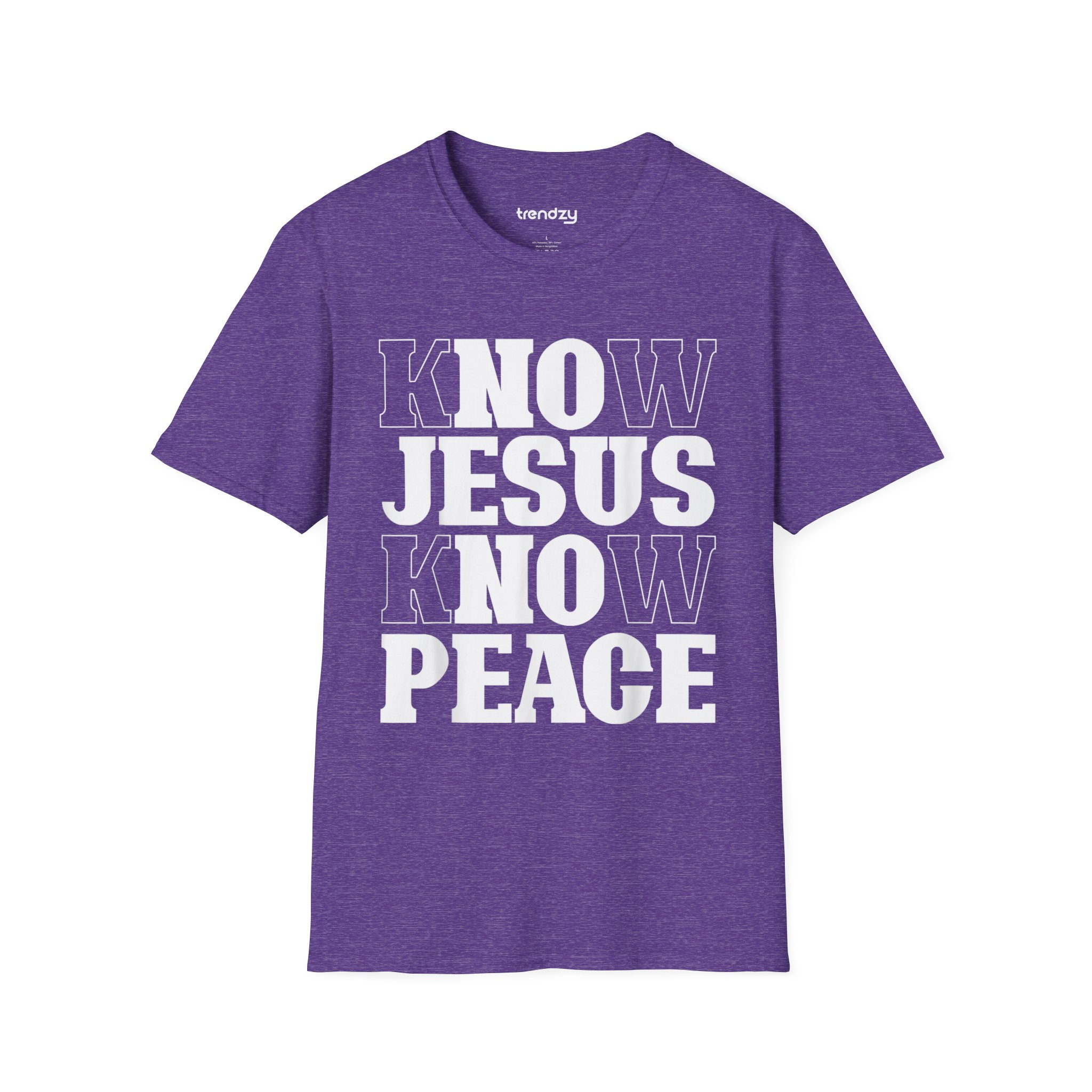 Unisex Softstyle T-Shirt with 'Know Jesus Know Peace' Design Inspirational Faith Tee