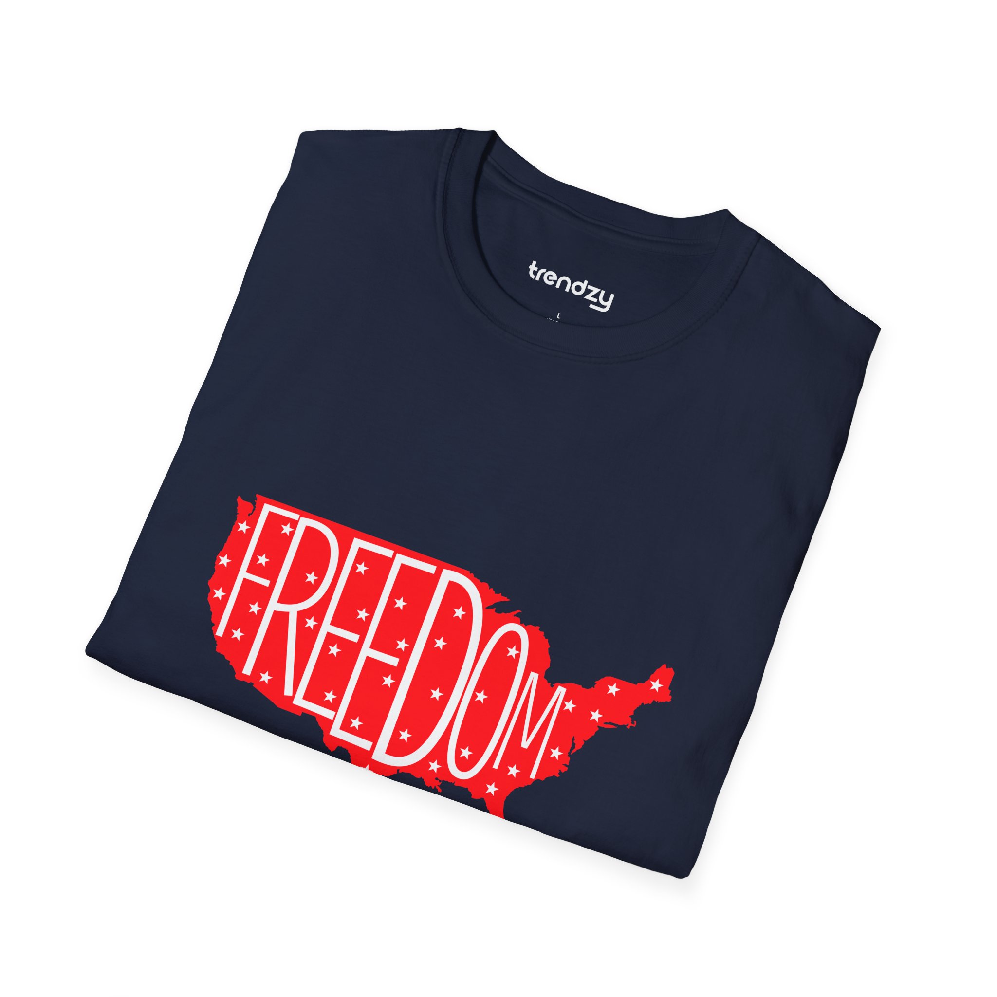 Freedom USA Unisex Softstyle T-Shirt - Casual Tee for Independence Day, Patriotic Gift, Relaxed Fit, Stylish Everyday Wear - Image 2